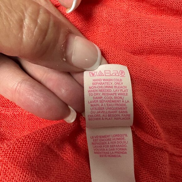 Victorias Secret Coral Knit Racerback Maxi Dress Womens Size Small Tie Waist - Picture 8 of 9